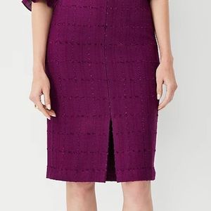 Ann Taylor Tweed Skirt Size 2 and Size 4 in Plum Glow - NWT